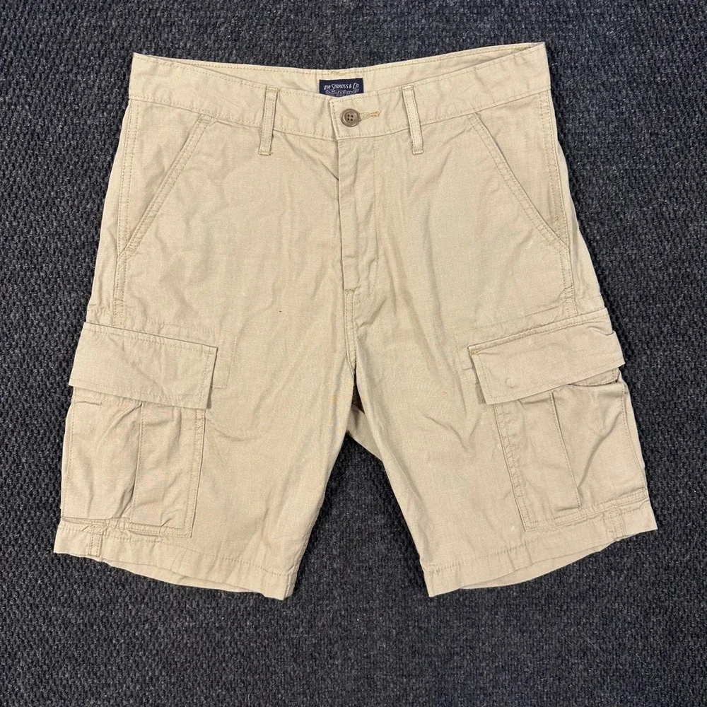 Levi Strauss Cargo Shorts Mens 30 Tan Ripstop 10